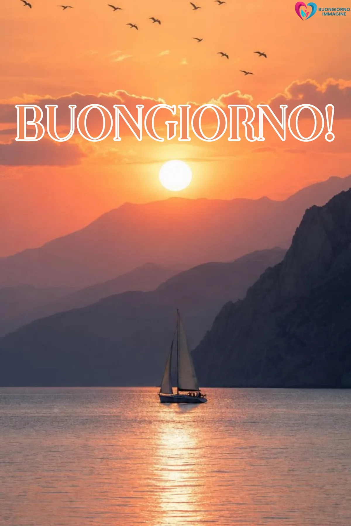 vela solitaria saluta alba con uccelli testimoni invidiosi - buongiornoimmagine.it - settembre 2026