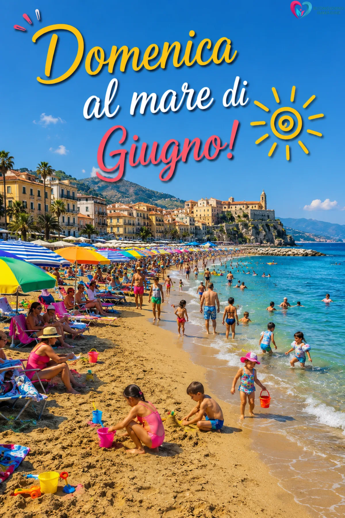 buona domenica di giugno immagini con terrazza e colazione italiana