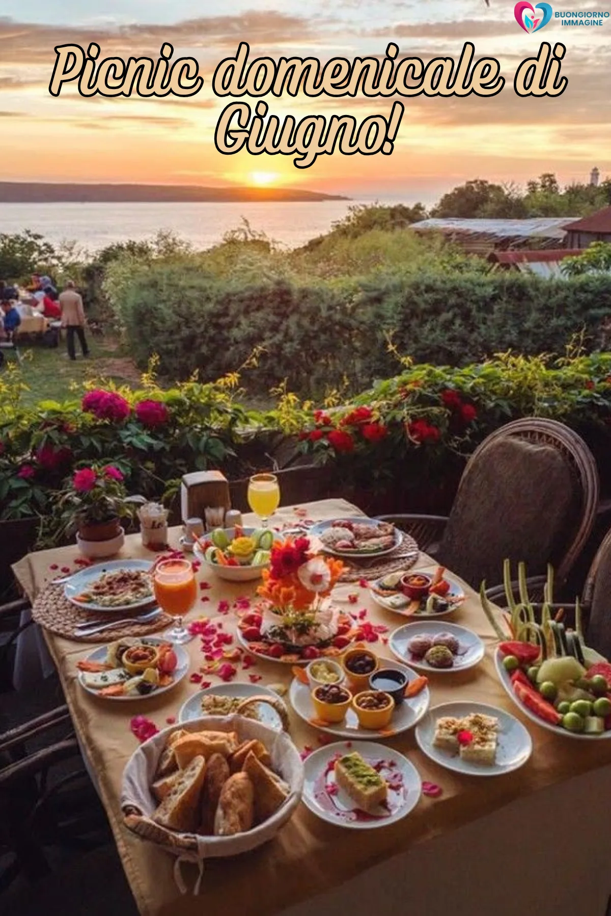 buona domenica di giugno immagini con bouquet di rose fresche