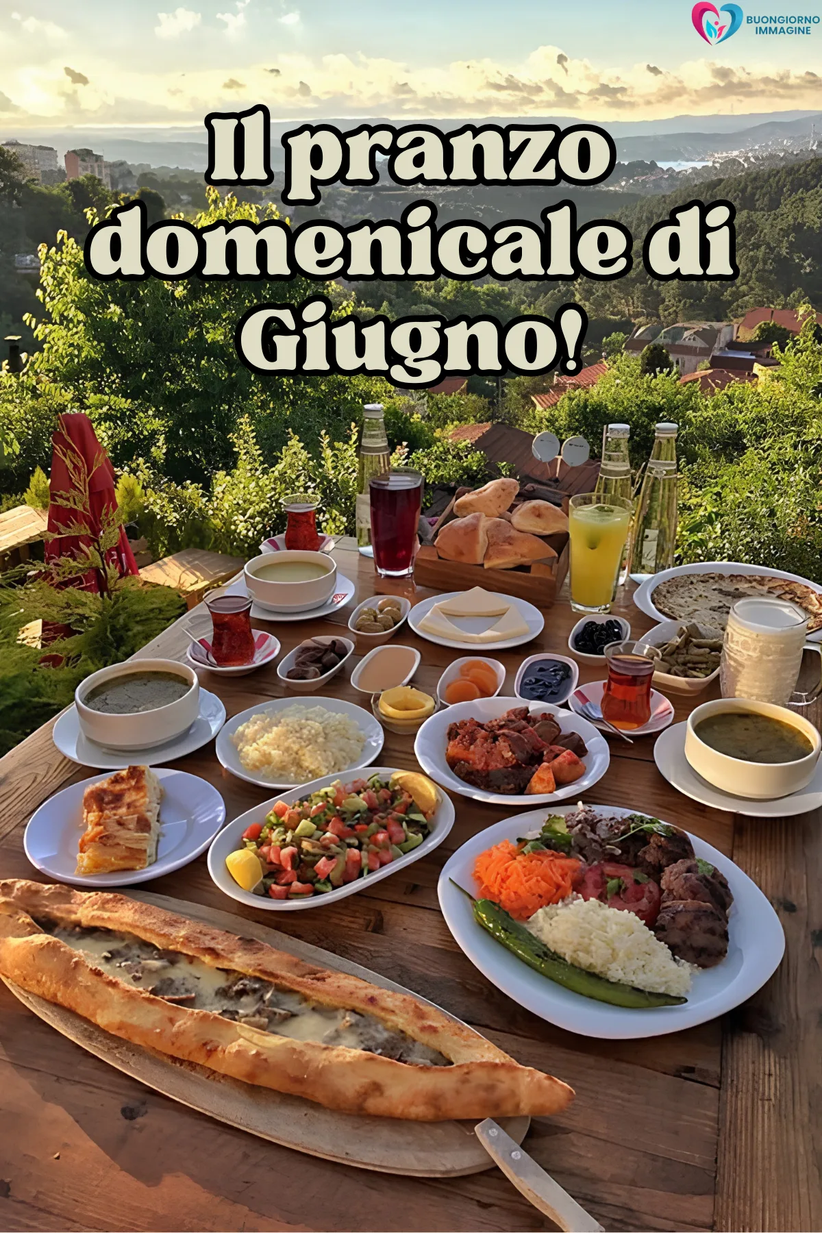 buona domenica di giugno immagini con paesaggio luminoso del mattino