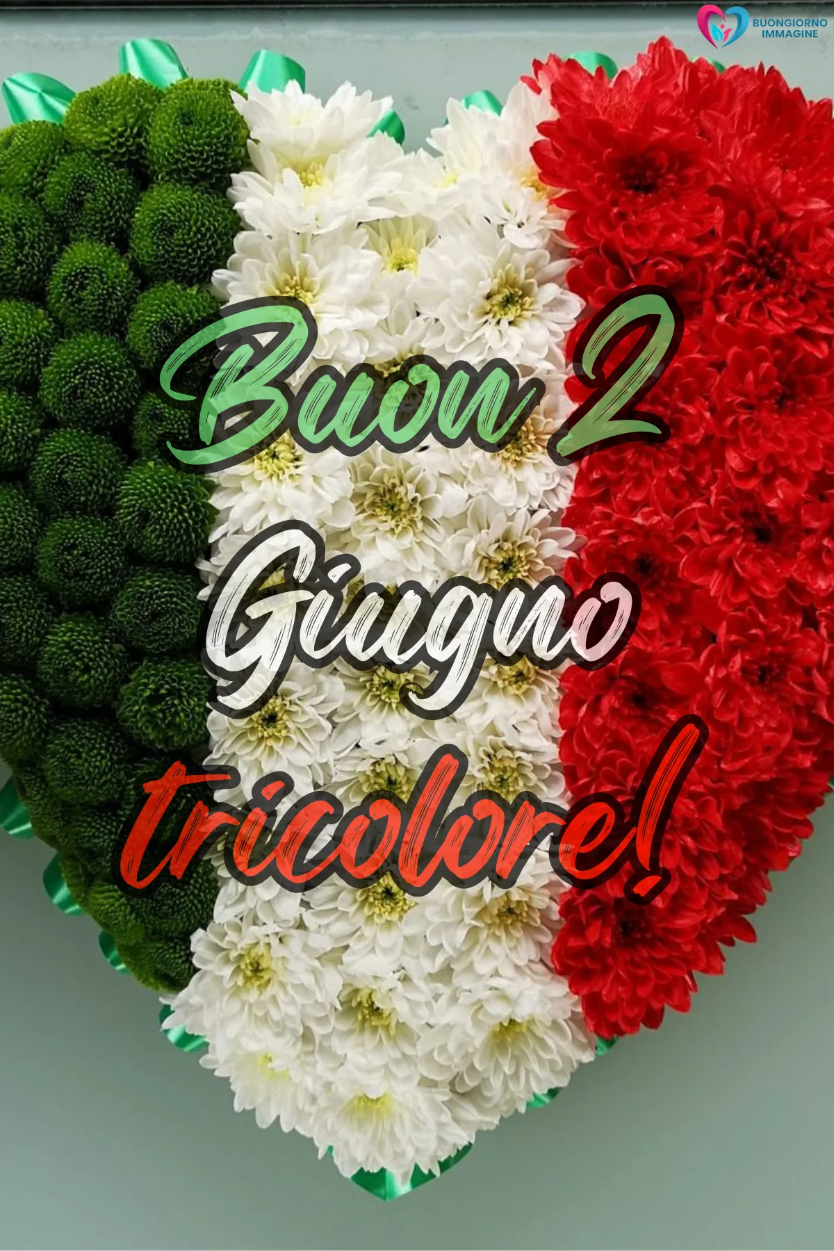 buongiorno 2 giugno festa della repubblica con fiori colorati e sole