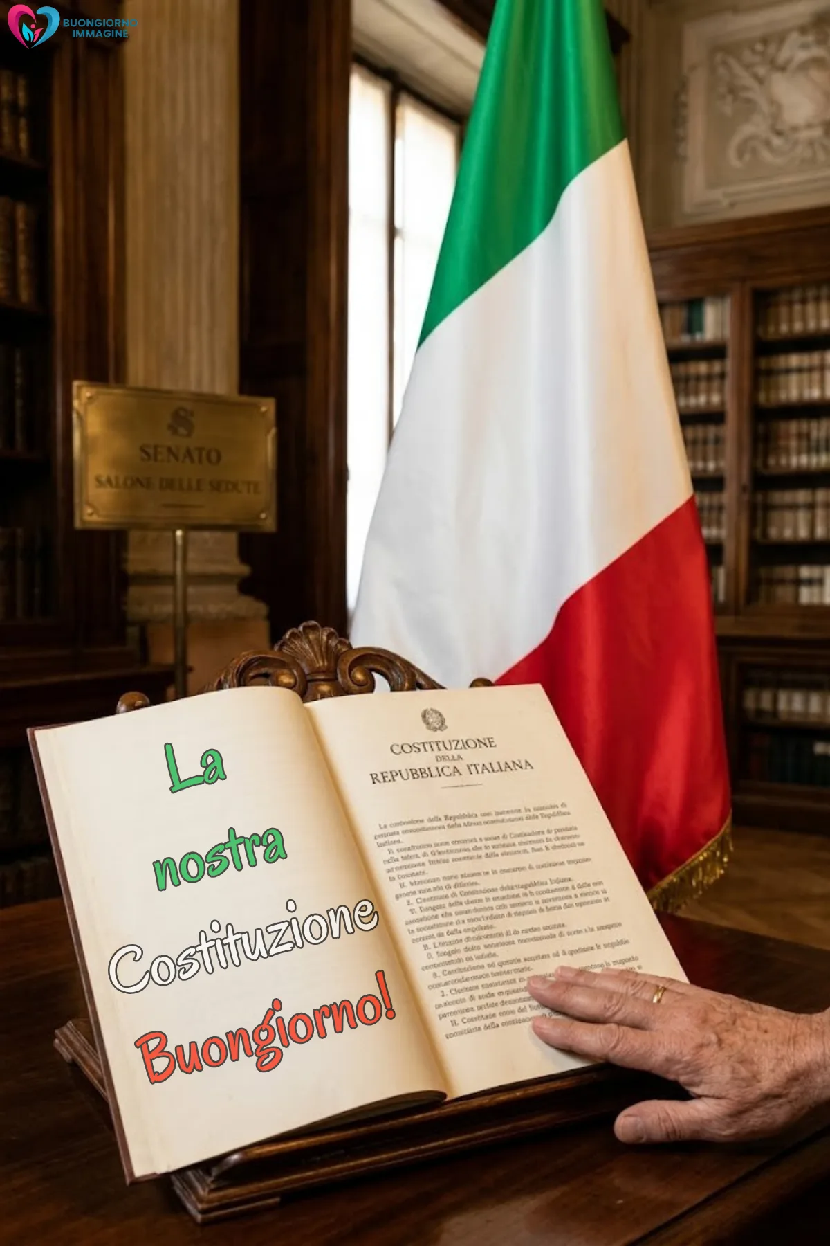 buongiorno 2 giugno festa della repubblica con bouquet di rose fresche