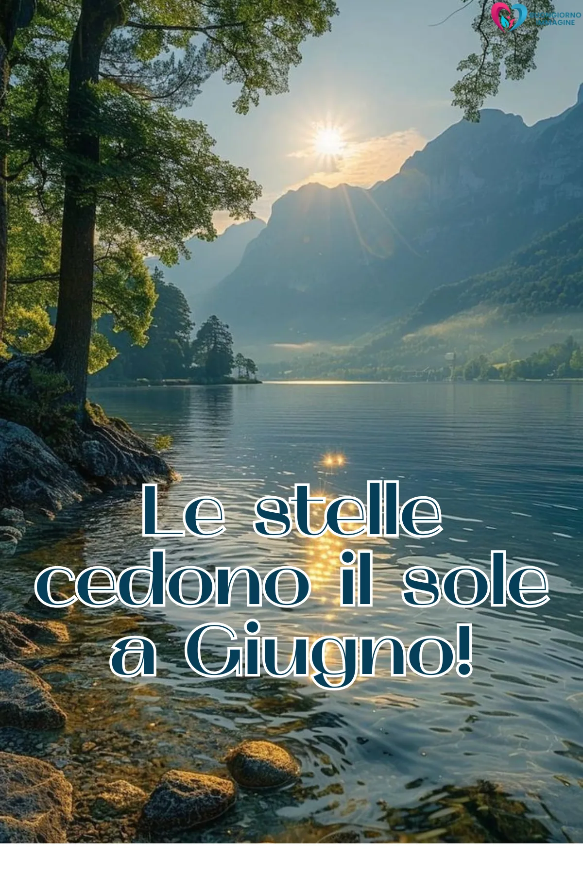 buongiorno benvenuto giugno immagini con mare e alba dorata