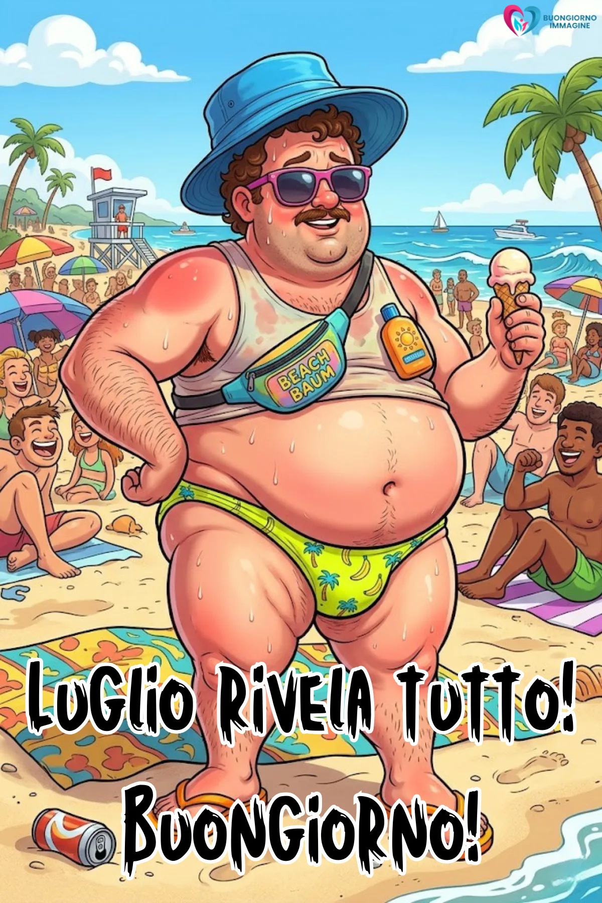 buongiorno luglio divertente - immagini simpatiche gratis per WhatsApp