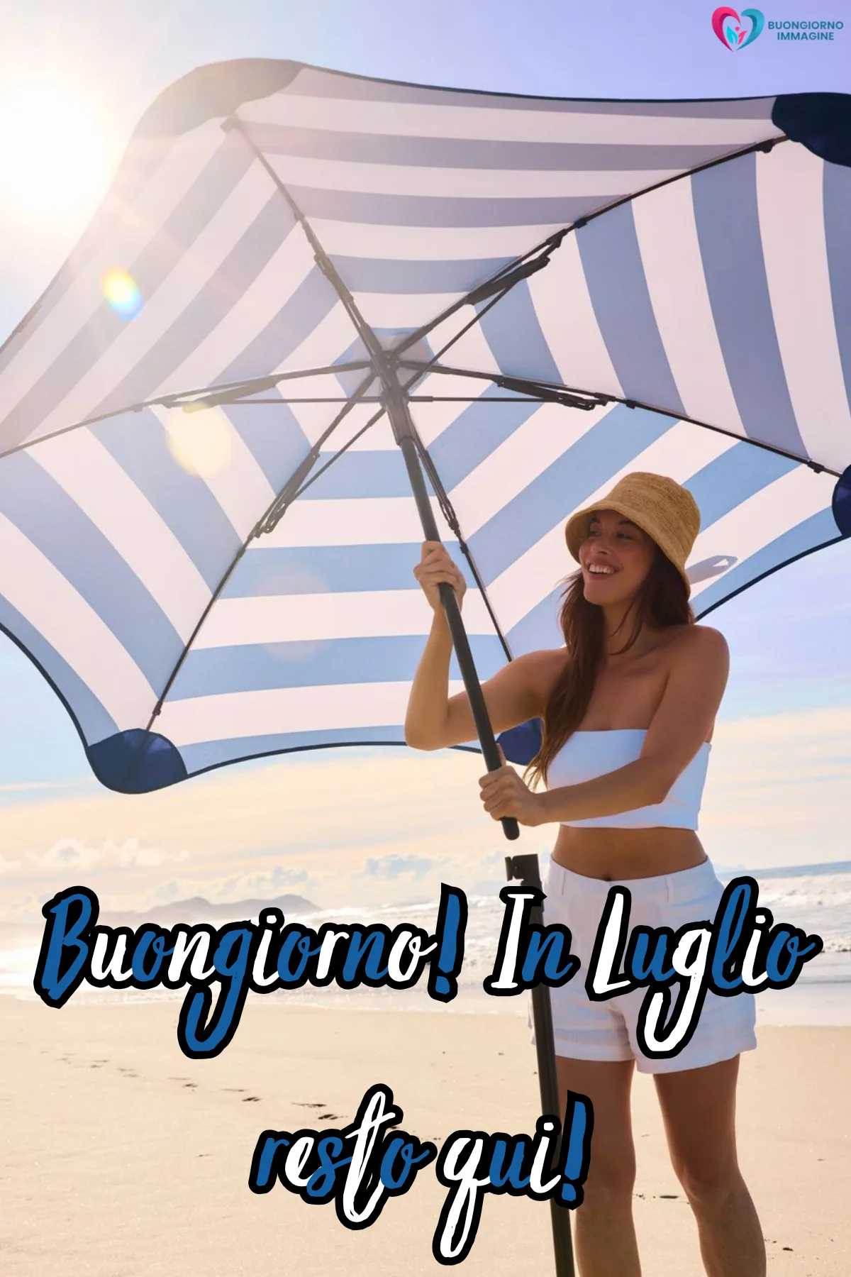 buongiorno luglio estate - immagini sole mare caldo gratis WhatsApp