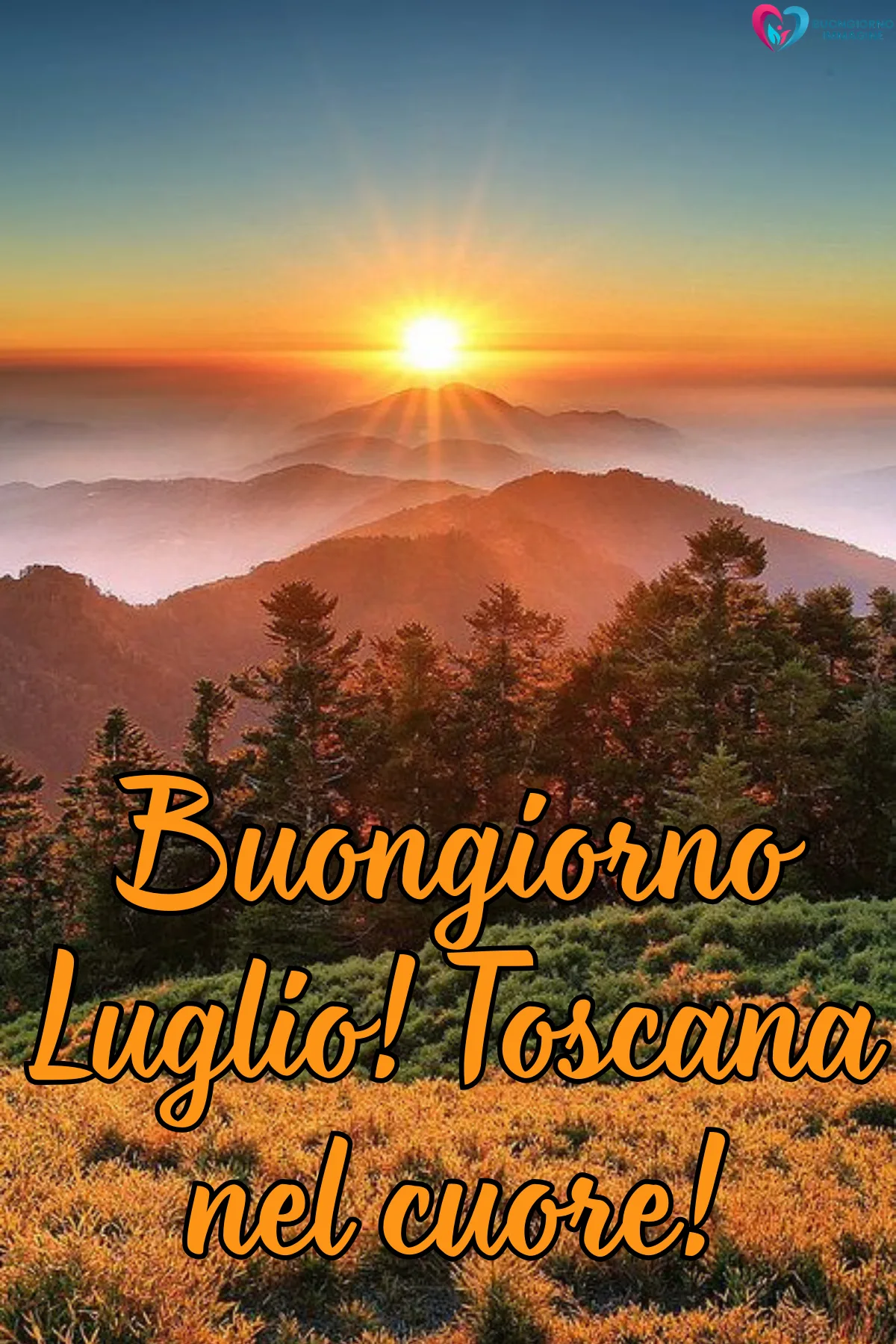 buongiorno luglio estate - immagini sole mare caldo gratis WhatsApp