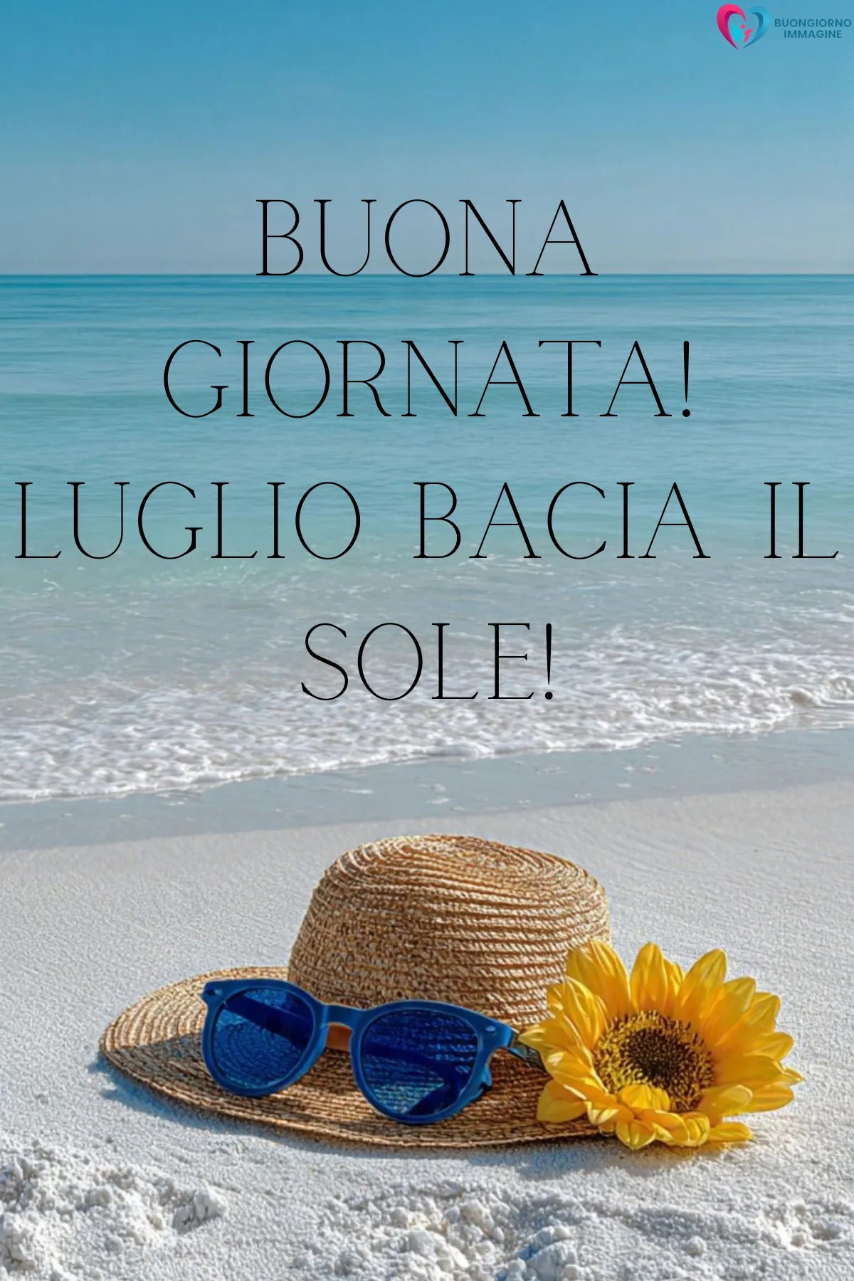 buongiorno luglio estate - immagini sole mare caldo gratis WhatsApp