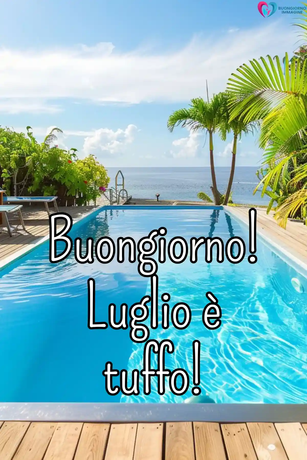 immagine simpatica luglio con mare caldo gratis WhatsApp