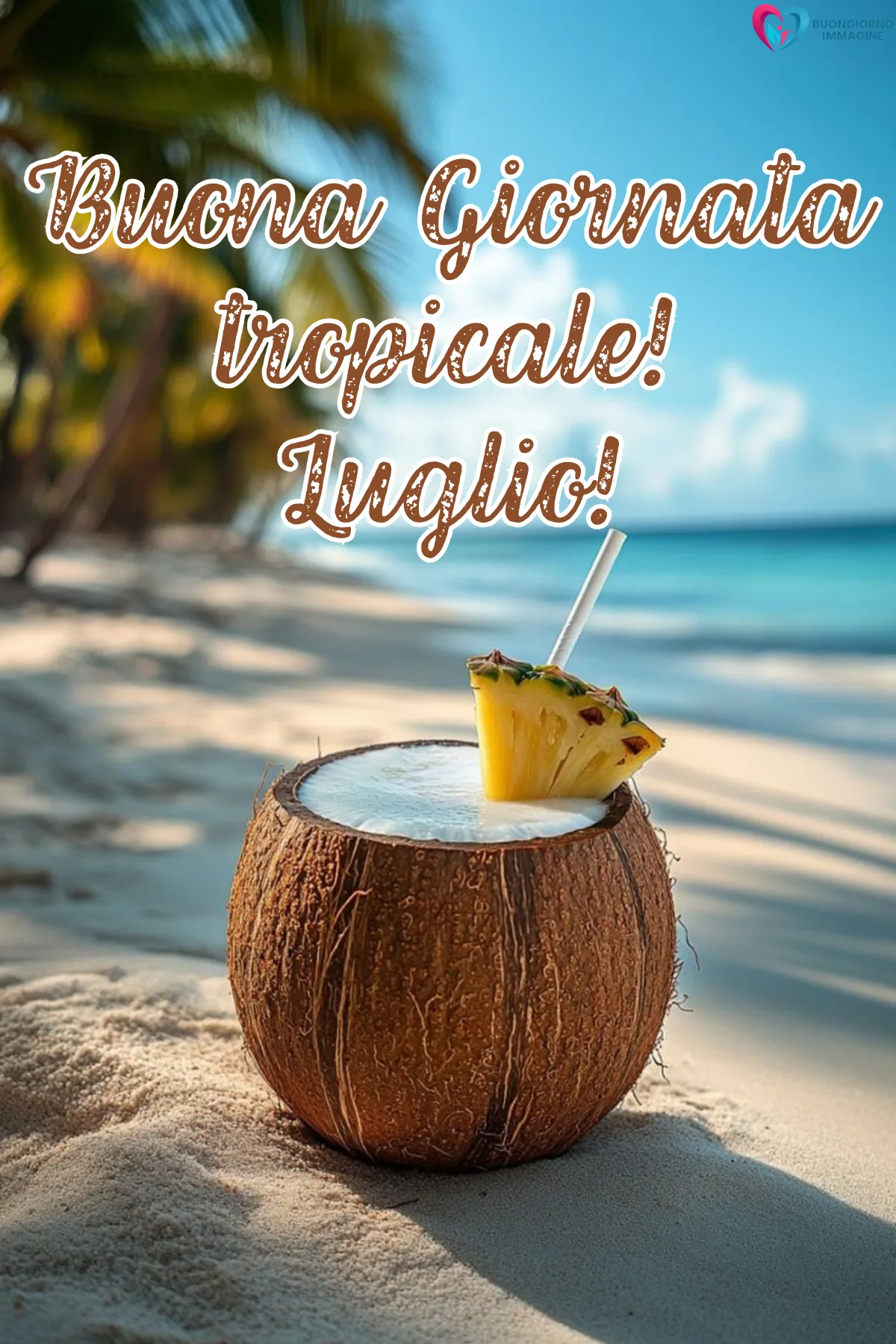buongiorno luglio estate - immagini sole mare caldo gratis WhatsApp