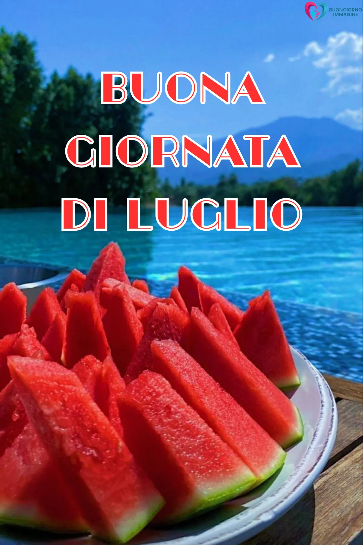 buongiorno luglio estate - immagini sole mare caldo gratis WhatsApp