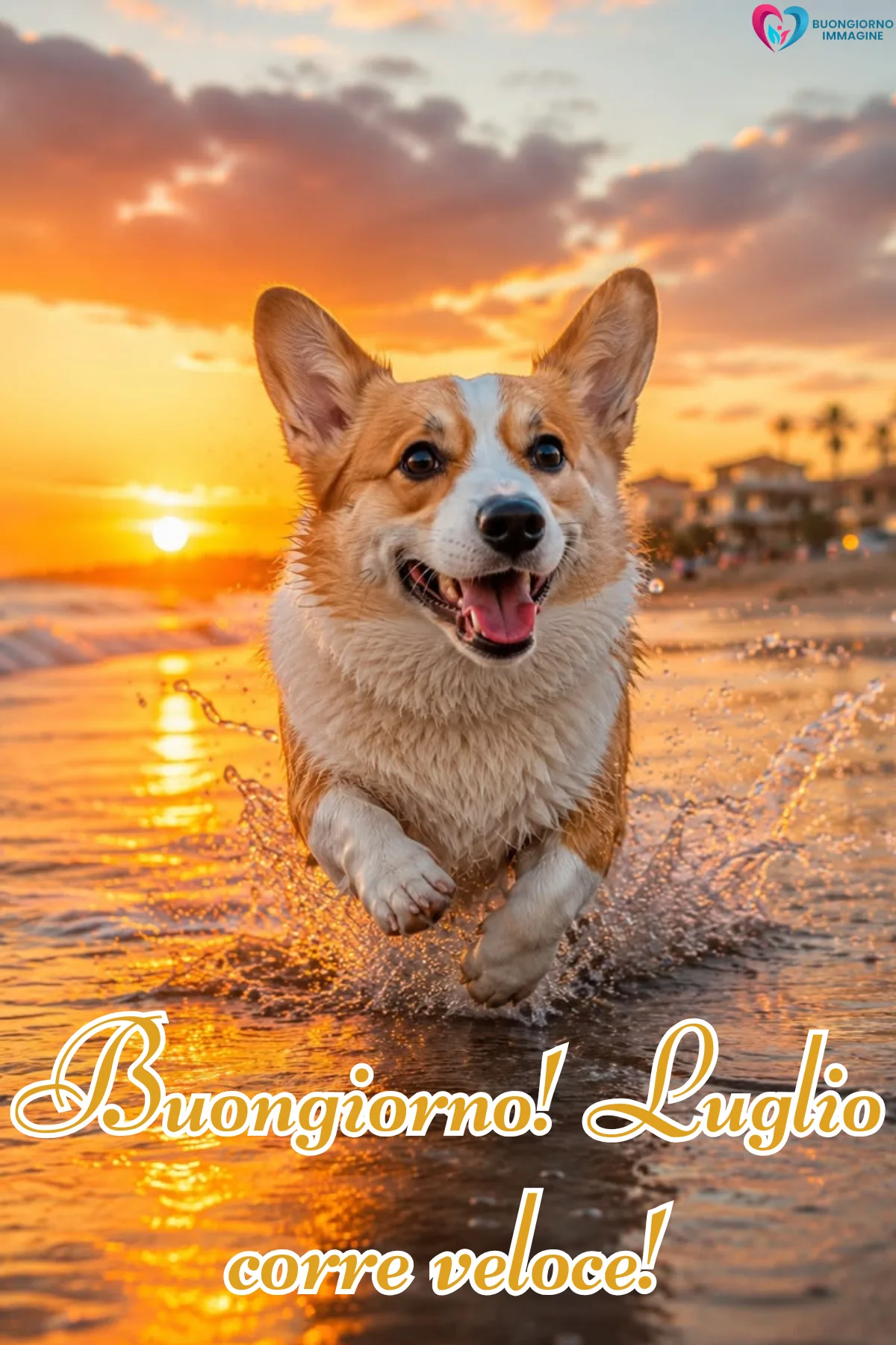buongiorno luglio estate - immagini sole mare caldo gratis WhatsApp