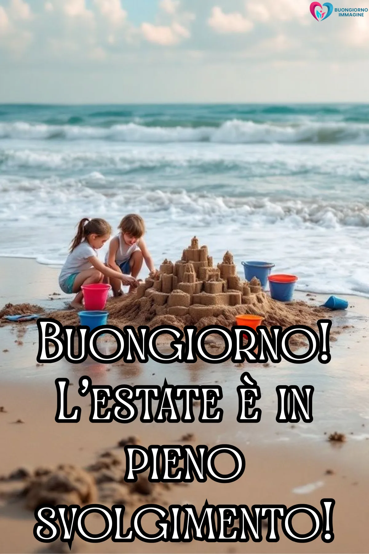 buongiorno luglio estate - immagini sole mare caldo gratis WhatsApp