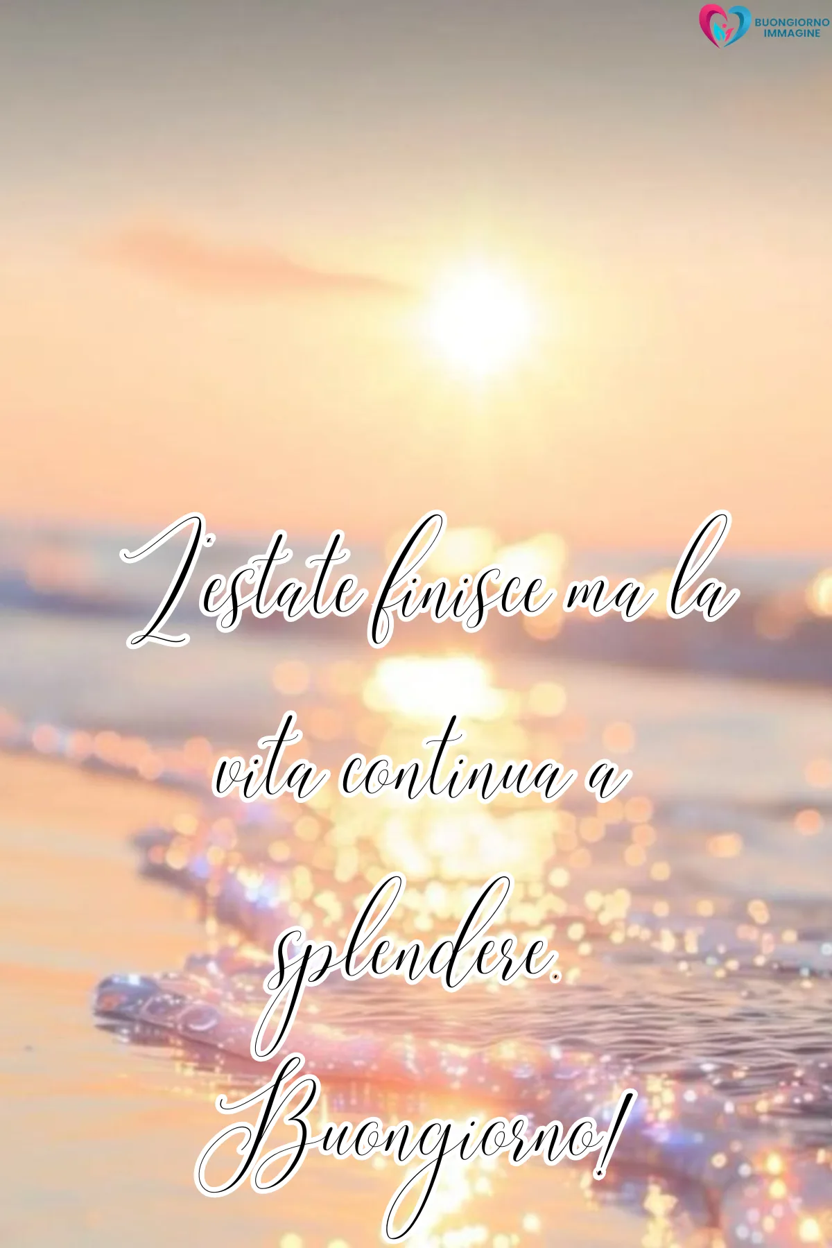 tramonto estivo sul mare con frase positiva e serena - buongiornoimmagine.it - settembre 2026