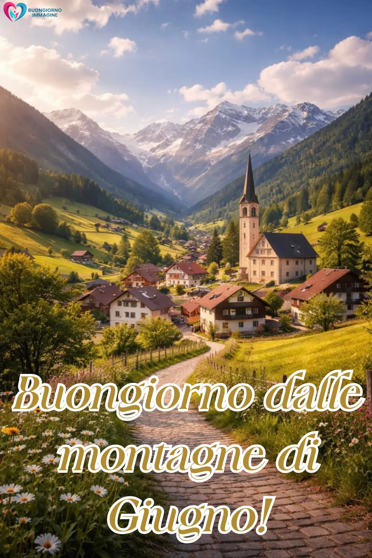 giugno immagini buongiorno nuove gratis con montagne e nebbia leggera